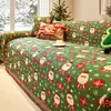 Capa de sofá de Natal, adequada para todas as estações, com textura de linho sintético, estilo retro americano, para decorações festivas e capas de sofá
