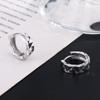 SHIAI Plata de Ley 925 Plata Lisa Brillante Flor de Coche Cola de Oreja Hebilla de Oreja Clavo de Hueso de Oreja Todo-partido Moda Diaria Necesaria para Hombres y Mujeres