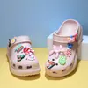 Crocs de fundo plano com acessórios do Capitão América, antiderrapantes, ecológicos, resistentes a odores, integrados, Crocs femininos, feminino