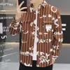 Camisa de Manga Larga con Rayas Verticales Estilo Retro Americano para Hombre Primavera Otoño Holgada Casual Versátil Camisa Chaqueta Nueva de Pareja