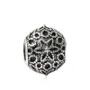Huiyue nuevo retro DIY metal plata antigua con cuentas flor de seis pétalos pulsera redonda accesorios fábrica de cuentas al por mayor