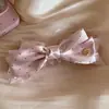 Pinza de Plátano con Lazo de Lunares Satinado de Gama Alta, Pinza Vertical Elegante para Cola de Caballo Alta, Accesorio Versátil para el Cabello Que No Daña el Cabello