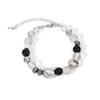 Pulsera Corta de Plata de Alta Gama Asimétrica con Cuentas para Mujer ins Nicho Elegante Cuentas de Cristal Mejor Amiga Pulsera de Pareja