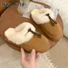 2026 Nuevas Zapatillas de Felpa Cómodas con Suela Gruesa, para Ponerse Fácilmente, Peludas, para Mujer, Moda para Usar al Aire Libre, con Borla, Cálidas, de Punta Cerrada, de Algodón