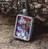 Plata de Ley S925 Colgante Thangka de Cinabrio Zaharim Nuevo Diseño Chinoiserie Nicho de Alta Gama Modelo de Moda Versátil
