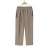 Calça Cropped Fina Versátil Casual de Verão para Mães de Meia-Idade, Calça Reta Solta de Tamanho Grande de Seda Gelada para Mulheres de Meia-Idade e Idosas