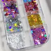12 Compartimentos Mariposa Lentejuela Arte de Uñas Joyería Celebridad de Internet Destello Mini Mariposa Láser Plata Brillo Decoración de Uñas Accesorios