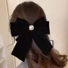 2026 Nuevo Estilo Pinza para el Cabello con Lazo Grande de Terciopelo Rojo, Accesorio para el Cabello para Niñas, Tocado de Princesa Nupcial de Borla de Alta Gama