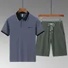 Traje Deportivo de Verano Casual Holgado de Manga Corta y Pantalones Cortos para Hombres de Mediana Edad y Mayores Beijianglang