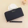 Billetera de Nuevo Estilo para Mujer Larga Europea y Americana Retro Bolso de Mano con Cremallera Única Gran Capacidad para Monedas y Teléfono Móvil Práctico con Correa de Muñeca