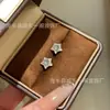 Atacado de fábrica alta qualidade gelo através de prata s925 incrustada material natural perigoso jade azul água estrela de cinco pontas brincos pequeno fresco