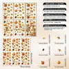 Pegatina de Pared de Calabaza Hojas de Otoño Flores Pegatina Electrostática Pegatina de Cristal Ventana Decoración Visual de Doble Cara Pegatina de Pared Anti-Espionaje
