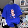 Camiseta de manga curta com urso de morango, top feminino, verão, novo estilo de Hong Kong, marca de moda, original, tudo combinando, fofo, casual, algodão puro, meia manga