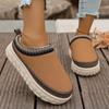 Botas de Nieve de Suela Gruesa para Mujer, Nuevo Estilo Otoño e Invierno 2025, Caña Corta, Forradas de Piel, Engrosadas, Zapatos de Algodón Cálidos