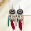 Pendientes Bohemios de Plumas Transfronterizos Verano Diarios Viaje Vacaciones Borla Largos Estilo Étnico Pendientes Accesorios para Mujeres