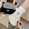 Calcetines Bordados de Primavera y Verano para Cachorros y Gatitos, Calcetines Absorbentes de Sudor y Antibacterianos para Mujer, Calcetines Lindos de Color Sólido con Lazo Dulce de Media Pantorrilla