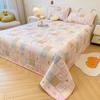 Funda de Cama de Algodón Grueso de Invierno Clase A Pequeña Fresca Algodón + Terciopelo de Leche Doble Uso Tatami Acolchado Juego de Tres Piezas de Sábanas de Cama