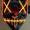 Venta al por mayor nueva máscara luminosa del equipo V Vendetta de Halloween hecha a mano en stock máscara de luz fría de baile de pasos fantasma en stock