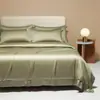 Xiangling Premium Conjunto de Roupa de Cama de Quatro Peças Cor Sólida Tencel Importado Estilo Simples e Luxuoso: Lençol, Capa de Edredom, Fronha e Acessórios de Cama
