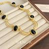 Colar Brincos Metálicos Vintage Retro Antigo Europeu Americano Alto Valor de Beleza Indústria Pesada Personalizado Luxo Leve Brincos de Corrente de Lã