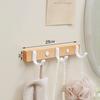 Perchero de Pared de Nogal, Gancho para Toallas de Baño sin Taladro, Gancho para Abrigos de Entrada
