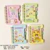 Cuaderno de Colorear de Dibujos Animados con Espiral, con Personajes de Sanrio como Hello Kitty, My Melody y Pequeño Oso, con Páginas Divisorias, Cuaderno Pequeño Portátil