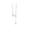 Collar de Plata de Ley S925 Más Vendido Transfronterizo con Cuentas Grabadas Ajustables, Cadena para Clavícula, Joyería de Plata Versátil de Nicho de Lujo Ligero