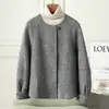 Abrigo de Lana Doble Faz para Mujer Estilo Corto 2024 Otoño e Invierno Nuevo Estilo Popular Estilo Pequeña Fragancia Abrigo de Lana para Mujer Pequeño