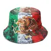 Sombrero de Sol Nuevo Primavera y Verano Transfronterizo Aliexpress Temu Estampado de Águila Bandera Mexicana Sombrero de Pescador Sombrero Cubo para Hombres y Mujeres