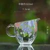 Taza de Presentación de Vidrio de Borosilicato Alto con Diseño de Flor de Glicina, Juego de Té Estilo Japonés, Divisor de Té Resistente al Calor, Accesorio para Ceremonia de Té Kung Fu