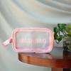 Bolsa de Maquiagem e Necessaire de Três Peças Transparente de PU Grande Capacidade Bolsa de Banho de PVC Translúcida Fosca Portátil Bolsa de Cosméticos para Mulheres