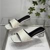 Chanclas de Tacón Grueso Medio Punta Abierta Estilo Retro Playa 2025 Nuevas de Verano Sandalias Bordadas Estilo Nacional para Mujeres para Usar Afuera