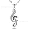 Popular joyería de calidad europea y americana para mujeres diosa, collar de música con colgante de nota musical, collar con incrustaciones de piedra, disponible en stock