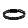 Pulsera de cuero de aleación para hombre, nueva pulsera de piedra natural con cuentas de ojo de tigre y piedra volcánica, de estilo europeo y americano. Fabricantes.