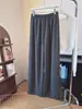 Pantalones Rectos de Algodón Cupro con Cordón Suelto Estilo Nuevo Primavera/Verano 2026 Cintura Elástica Versátiles Adelgazantes Casuales de Longitud Completa 9928