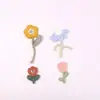Ropa Calcetines Ropa Decoración Bordado Parche Pequeño de Tela Creativo Poliéster Colorido Mitad Flor Tulipán Parche Bordado Parche