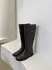 2026 Novo Modelo Botas Longas de Cavaleiro com Bico Quadrado e Salto Grosso para Mulheres, Estilo Coreano Vintage Versátil de Cano Alto Acima do Joelho Emagrecedoras Moda Botas