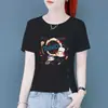 E-commerce Transfronteiriço Desconto Moda Mãe Tamanho Grande Marca Camiseta Manga Curta Moda Feminina Versátil Chique Top Modelador Verão
