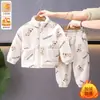 Roupas de Inverno para Crianças Conjunto de Roupa de Casa de Algodão Engrossado Cachorrinho Inverno 2025 Novo Lindo Bebê Pijama Quente Tendência