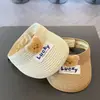 Sombrero de Sol para Bebé Verano Bebé Oso Lindo Sombrero de Paja Infantil Protección Solar Parte Superior Vacía Sombrero de Sol para Niños y Niñas