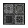 Lenço de Seda Flor de Castanha Preto e Branco Atacado Transfronteiriço Aliexpress Venda Quente Lenço de Cabeça 70cm Lenço Quadrado para Bolsa Feminino Verão Fino