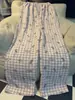 Calça de Pijama Xadrez de Camadas Alta Feminina Fina para Caminhada Simples Casual Solta Usável Super Longa para Casa