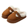 Pantuflas de Algodón Birkenstock de Suela Gruesa para Mujer, Pantuflas Cálidas con Forro de Felpa de Invierno, Antideslizantes, para Uso en Exteriores, Zapatos de Algodón para Interiores del Hogar, Venta al por Mayor de Invierno