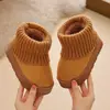 Botas de nieve para padres e hijos, para niños y niñas, botas de algodón cálido con felpa engrosada de invierno, botines con forro de polar, envío directo disponible