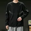 [Envio Rápido] Camiseta Masculina de Manga Longa, Roupa Íntima Masculina de Outono, Corte Amplo, Camada Base Elástica, Camiseta Masculina Estampada