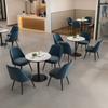 Mesa de comedor y silla para restaurante de apartamento pequeño, tienda de té con leche, escritorio de mármol, mesa redonda pequeña, mesa de recepción y silla combinadas para balcón de hotel