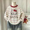 Camiseta de Manga Larga para Niña Estilo Primavera y Otoño 2026 Nuevo Estilo Coreano Chic Camisa Rayada Básica Top Holgado para Niña