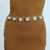 Venta Caliente Transfronteriza Cadena de Cintura para Mujer Coche Vintage Tallado Decorativo Strass Grande Cinturón Delgado Para Mujer Combinación con Todo Falda Cadena de Metal