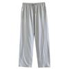 Pijama Masculino Fino para Primavera e Outono Tamanho Grande Calças de Casa Calças Casuais Fio de Algodão Dupla Camada Cor Sólida Calças Largas e Casuais
