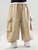 Otoño 2026 Nuevo Estilo Japonés Holgados Pantalones Cargo con Bolsillos Grandes para Niños Pantalones Casuales Elegantes para Niños de Primavera y Otoño